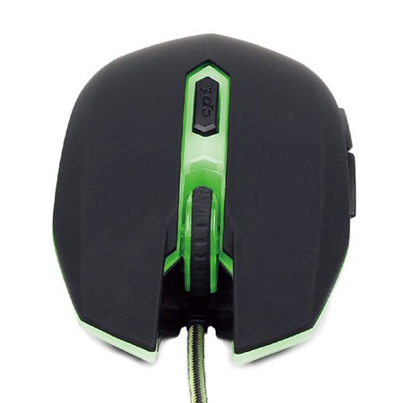 Miš GEMBIRD MUSG-001-G, USB, optical, gaming, full-speed, green, 400-1600 dpi - Image 2