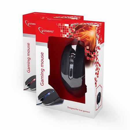 Miš GEMBIRD MUSG-001-B, USB, optical, gaming, full-speed, blue, 400-1600 dpi - Image 5