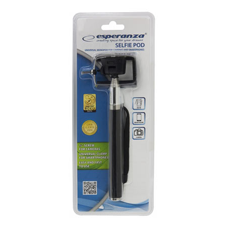Univerzalni SELFIE štap monopod ESPERANZA, za mobitel/fotoaparat, teleskopski 20-100cm, 130g, EMM107 - Image 3