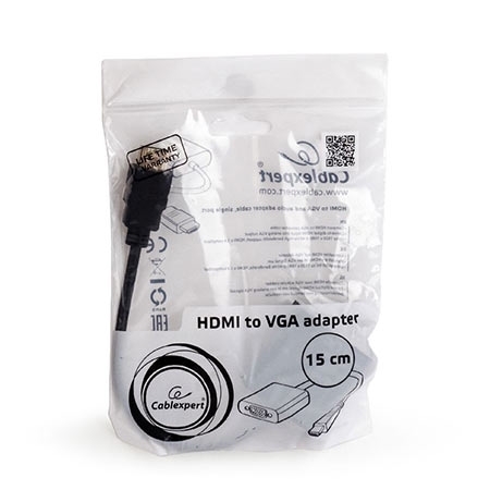 HDMI adapter kabal GEMBIRD A-HDMI-VGA-03 HDMI to VGA adapter + audio - Image 3