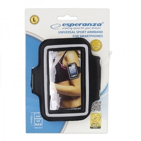 Sportska futrola za mobitel ESPERANZA ARMBAND, velicina XL, 72,5 x 147mm, touch sensitive EMA122K-XL - Image 2