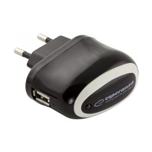 USB punjac ESPERANZA CHARGER, AC 100-240V, 5V/1000mA, black, EZ111