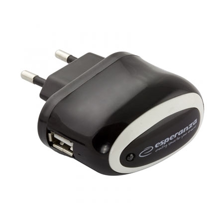 USB punjac ESPERANZA CHARGER, AC 100-240V, 5V/1000mA, black, EZ111