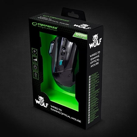 Miš ESPERANZA GAMING WOLF 7D MX201, blue, 2400dpi, double-click, ergonomic, EGM201B - Image 4