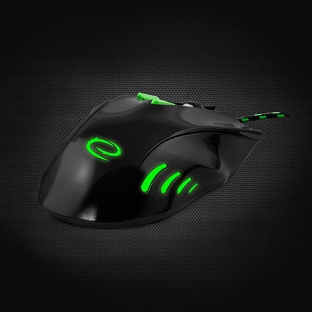 Miš ESPERANZA GAMING HAWK 7D MX401, BLACK-GREEN, 2400dpi, double-click, ergonomic, EGM401KG - Image 3