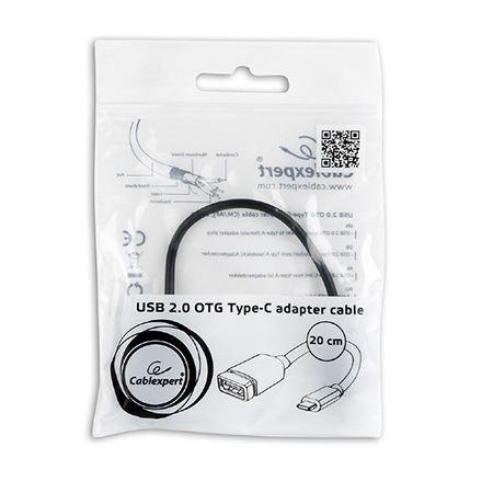 USB 2.0 adapter/kabl GEMBIRD Type-C CM/AF 20cm, A-OTG-CMAF2-01 - Image 2