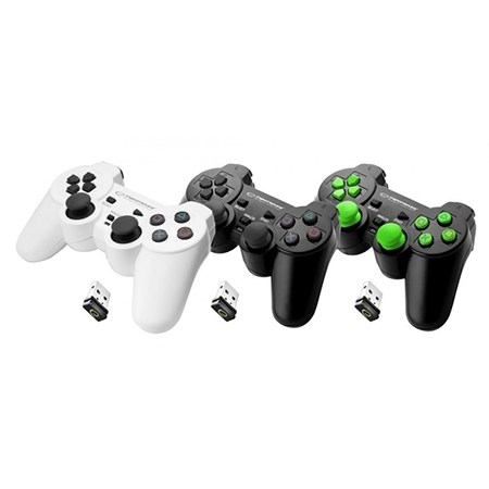 Game Pad ESPERANZA GLADIATOR, vibration, PS3/PC, wireless, black/green, EGG108G - Image 2
