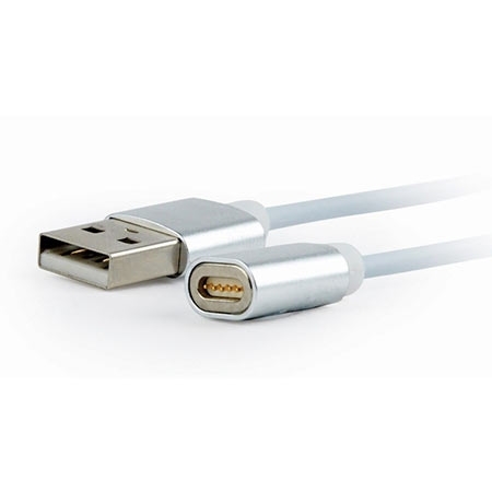Magnetic USB charging combo 3-in-1 kabl, iPhones, micro-USB Type-C, silver, 1 m, GEMBIRD CC-USB2-AMLM31-1M - Image 3
