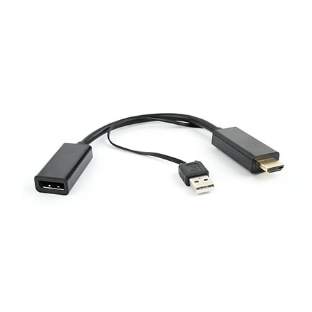 HDMI adapter GEMBIRD DSC-HDMI-DP HDMI to DisplayPort converter, black, USB powerd
