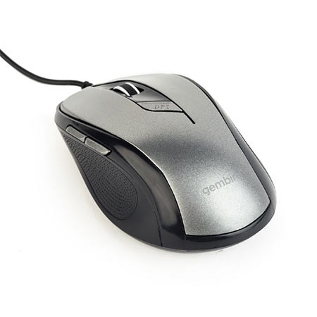 Miš GEMBIRD MUS-6B-01-BG, optical, USB, 6 tipki 800-1600 dpi,crni-sivi