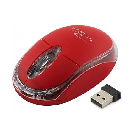 Miš wireless TITANUM 3D CONDOR, optical, red, 1000 dpi, TM120R