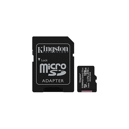 Micro SD card Kingston 128 GB SDHC SDCS2/128GB Class10 Canvas Select Plus SD adapter;100MBs Read,Class 10 UHS-I - Image 2