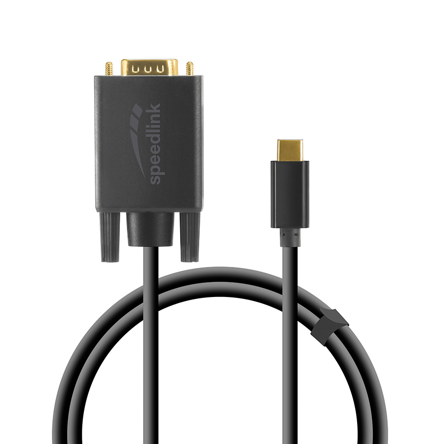 USB adapter kabl Type-C to VGA, SPEEDLINK USB-C to VGA cable, 1,8m HQ, SL-180029-BK - Image 2