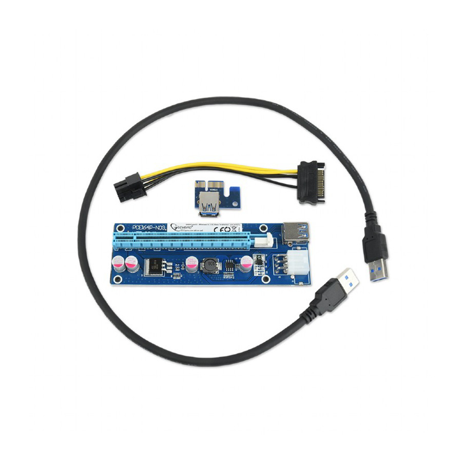 PCI Riser Mining Extender USB3.0 PCI-ex 6-pin power connector, SATA, GEMBIRD, RC-PCIEX-03 - Image 5