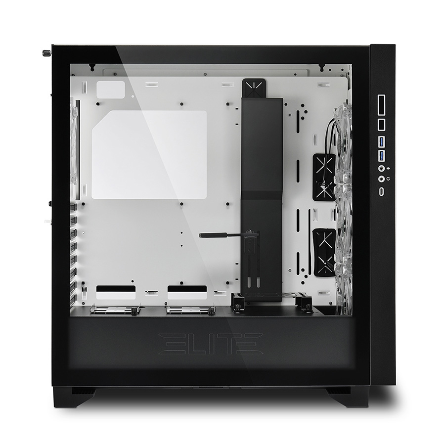 Kućište SHARKOON gaming, ELITE SHARK CA300T 4x120 mm Addressable RGB Fans, white, E-ATX - Image 4