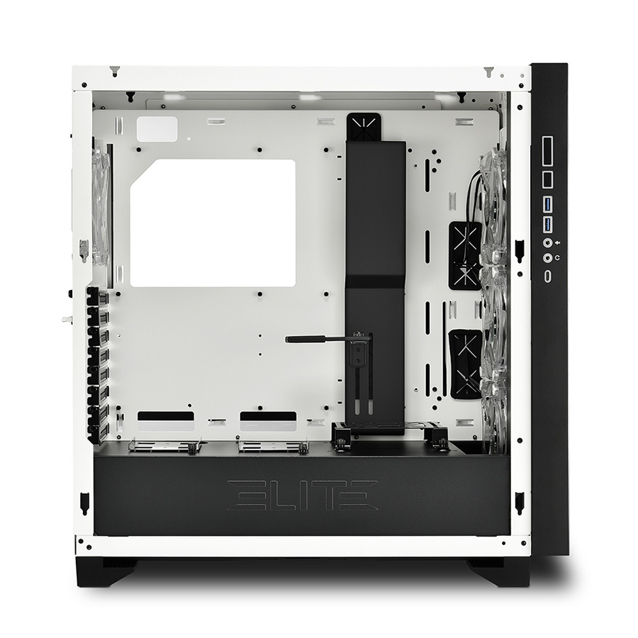 Kućište SHARKOON gaming, ELITE SHARK CA300T 4x120 mm Addressable RGB Fans, white, E-ATX - Image 5