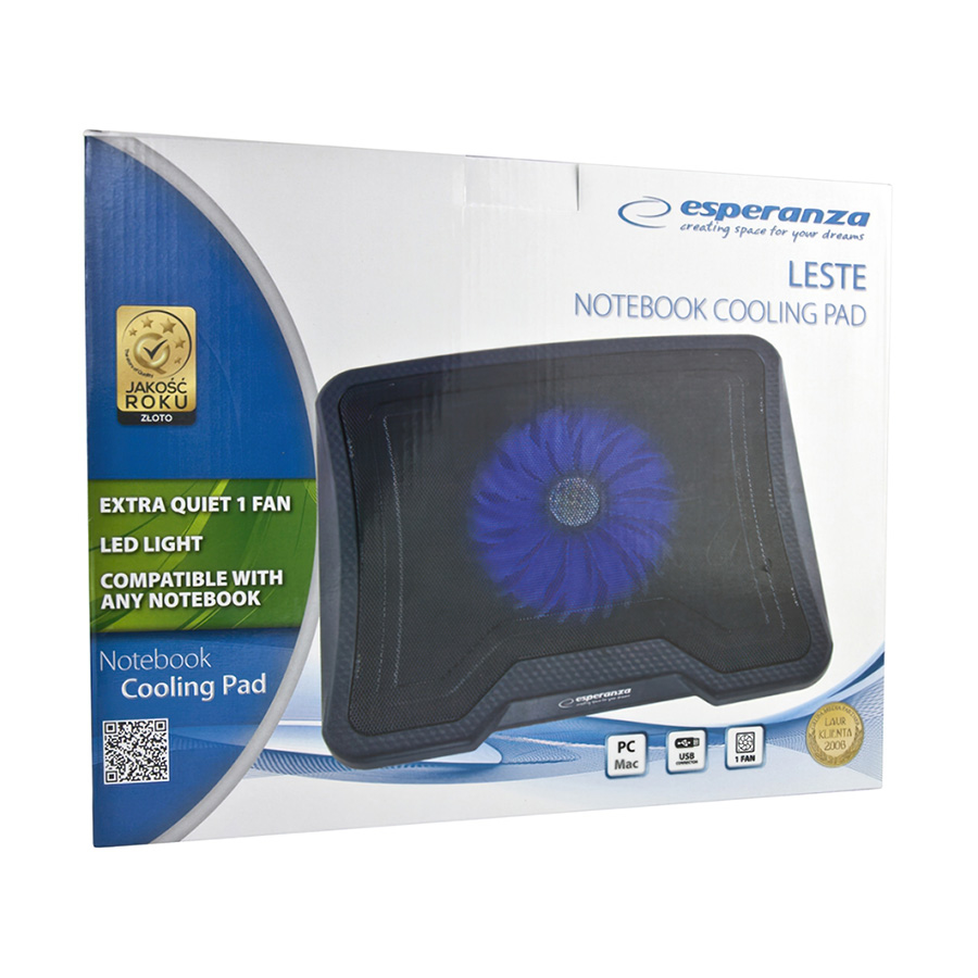 Postolje za notebook ESPERANZA LESTE, 15,6, ventilator, LED, USB hub, EA143 - Image 2