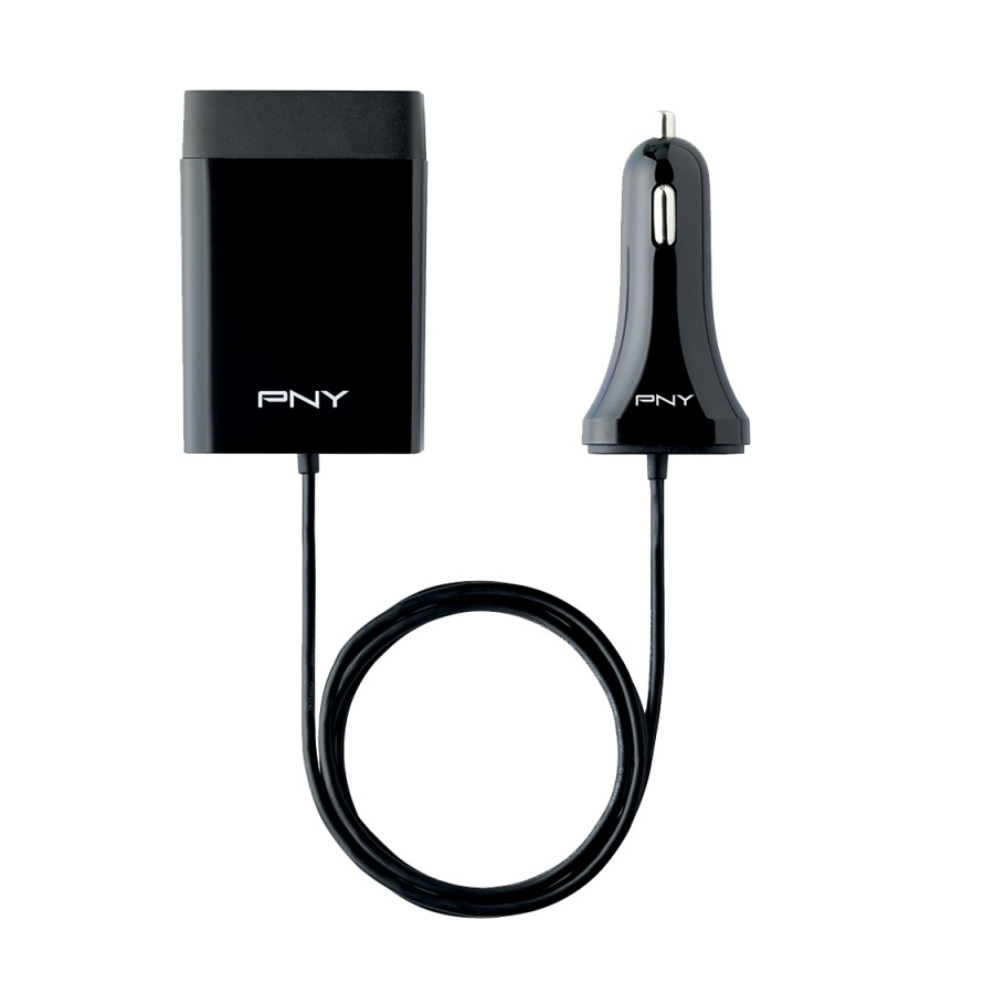 Punjać za mobitel 4-port za auto PNY P-DC-4UF-K01-04-RB