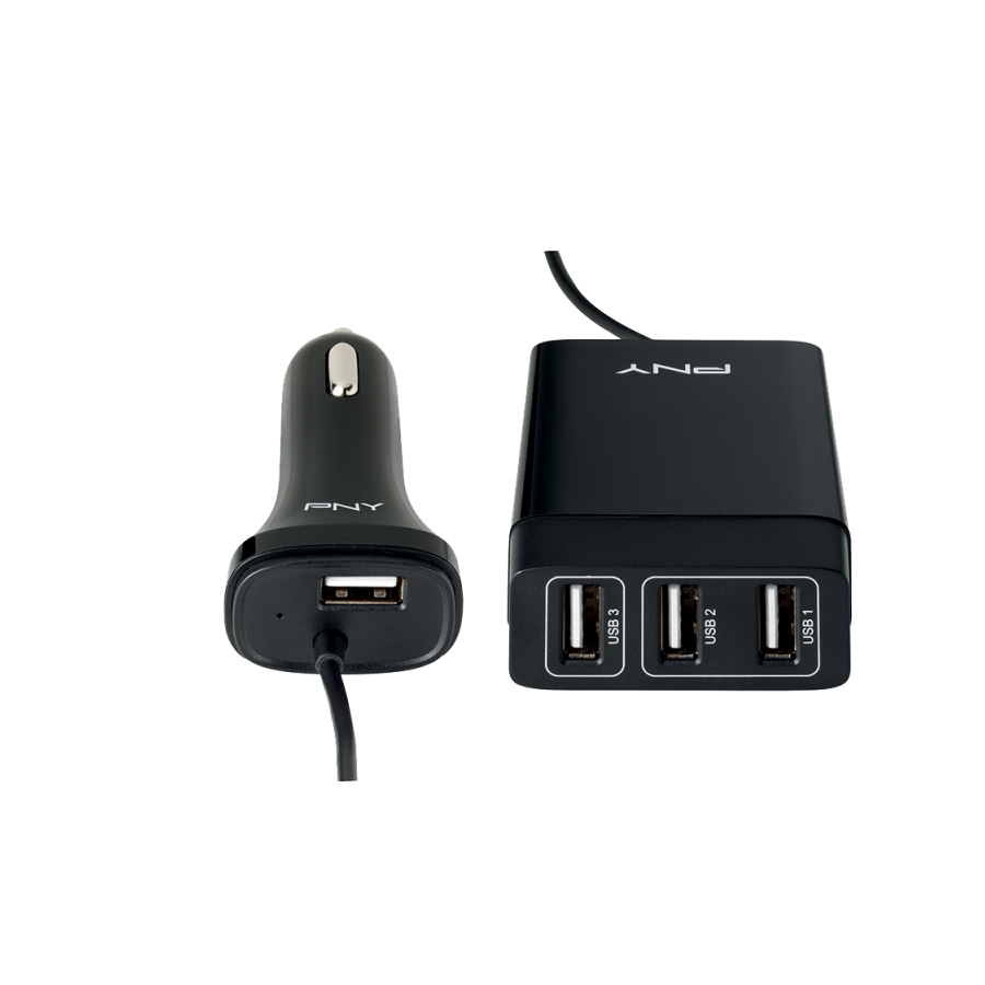 Punjać za mobitel 4-port za auto PNY P-DC-4UF-K01-04-RB - Image 2