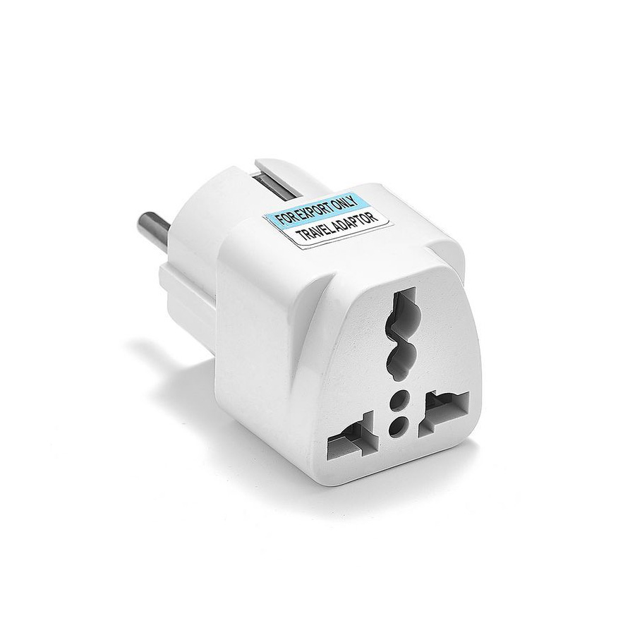 Univerzalni AC strujni adapter UK i US to EU, 3-pin to 2-pin - Image 2