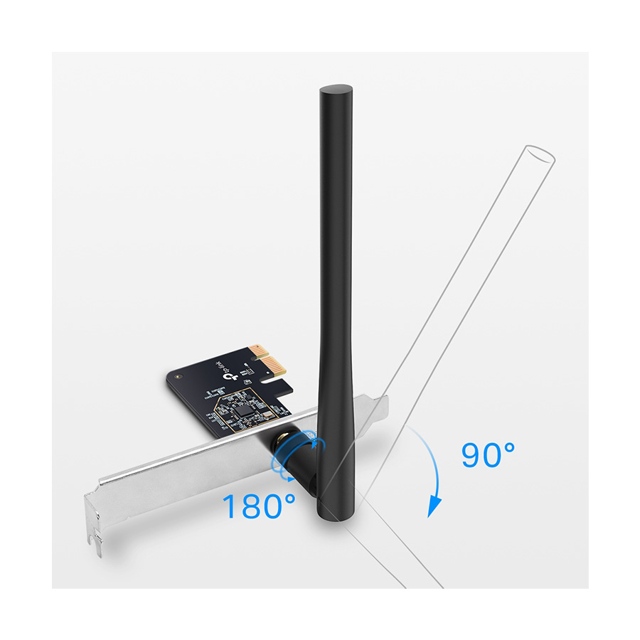 PCI-E WLAN TP-Link Archer T2E AC600 Dual Band Wi-Fi PCI Express Adapter, 5 GHz + 2.4 GHz, 1× High Gain External Antenna, MU-MI, ARCHER-T2E - Image 3