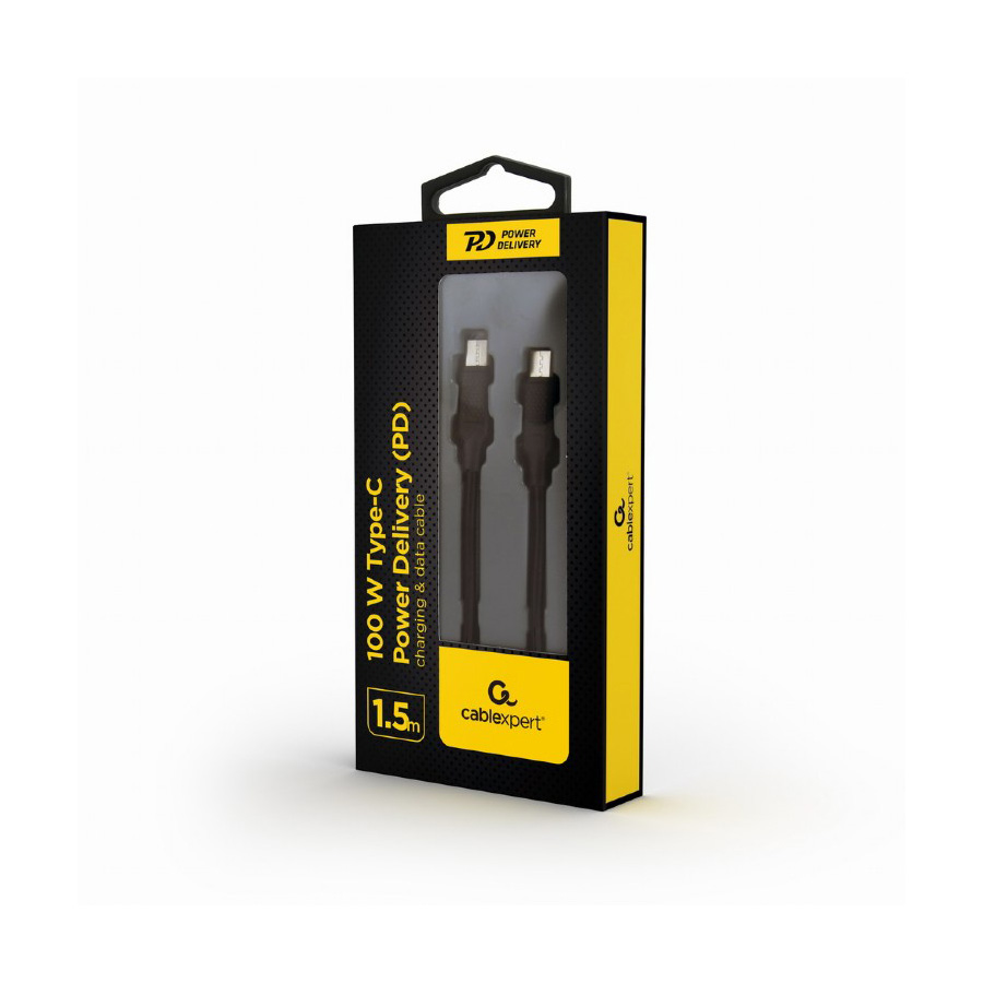 USB 2.0 kabl 100W Type-C to Type-C Power Delivery (PD) charging & data cable, 1.5 m GEMBIRD CC-USB2-CMCM100-1.5M