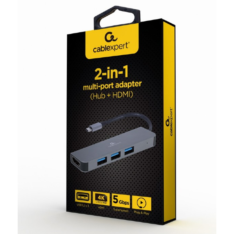 Docking station USB adapter Type-C to HDMI + USB HUB 3.2 GEMBIRD A-CM-COMBO2-01 - Image 3
