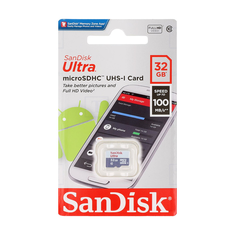 Micro SD SanDisk SDHC 32GB 100MB/s bez adaptera SDSQUNR-032G-GN3MN