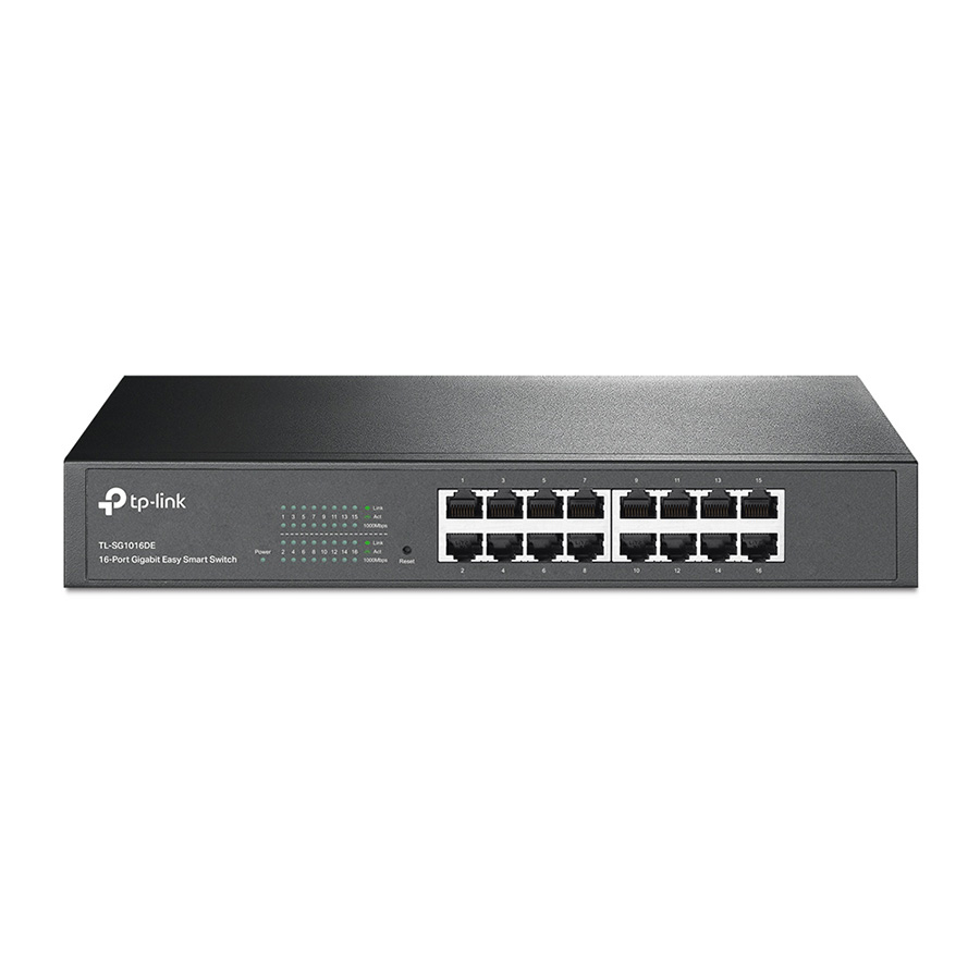 SWITCH TP- LINK TL-SG1016DE 16-Port Gigabit Easy Smart Switch, 16 10/100/1000Mbps RJ45 ports, MTU/Port/Tag-based VLAN, QoS, IGMP Snooping, 1U 13-inch