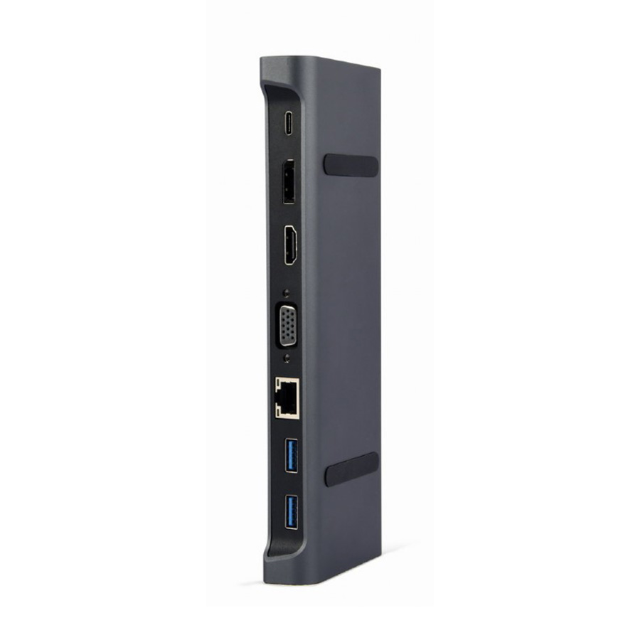 Docking station USB adapter Type-C 9-in-1 multi-port adapter Hub3.0 + HDMI + DisplayPort + VGA + PD + LAN + audio, GEMBIRD A-CM-COMBO9-02