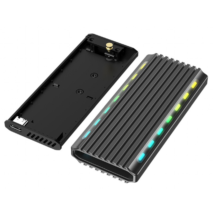 Kućište za externi M.2 SSD GEMBIRD USB 3.1 enclosure for M.2 NVMe drives, backlighted, aluminum, EE2280-U3C-03 - Image 2