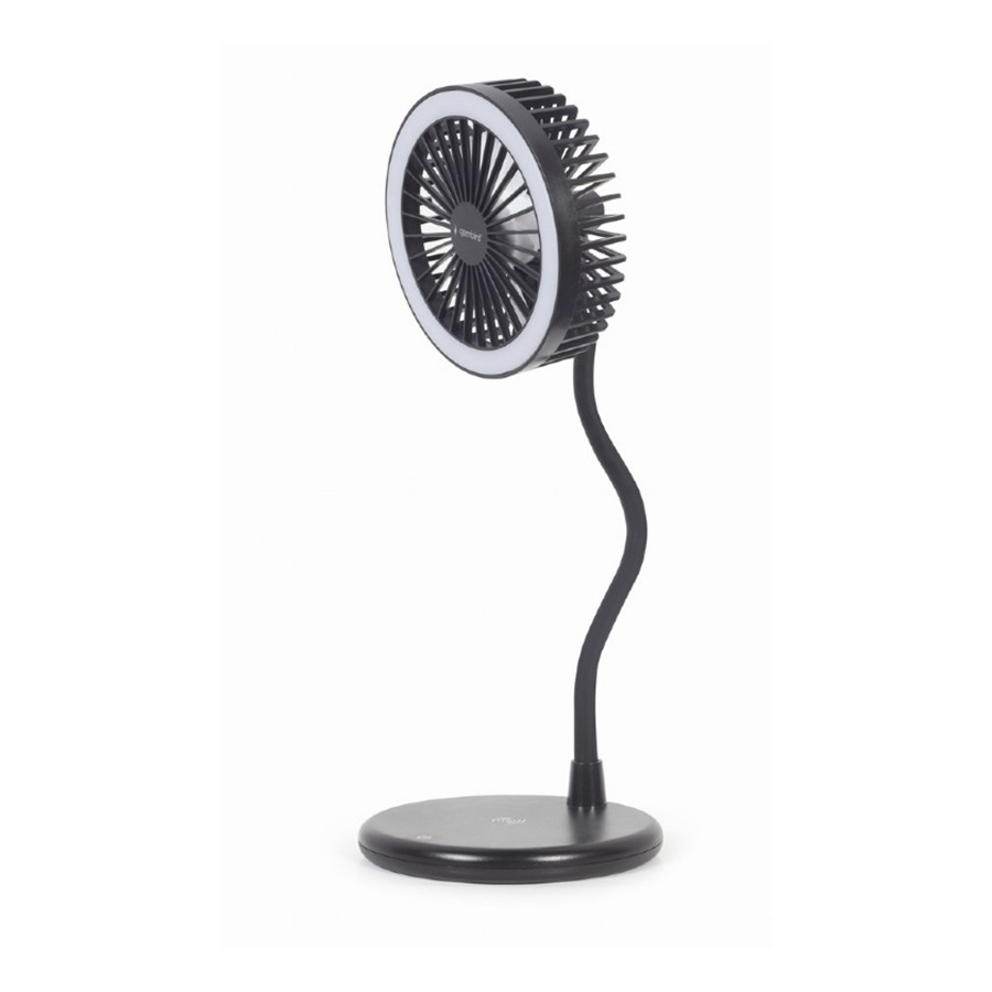 Desktop ventilator sa LED svjetlom + wireless charger GEMBIRD TA-WPC10-LEDFAN-01 - Image 2