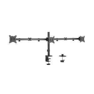 NOSAČ ZA TRI MONITORA GEMBIRD MA-D3-01, montaža na stol, (rotate, tilt, swivel), 17”-27”, up to 7 kg