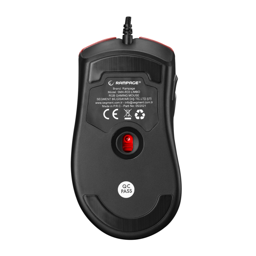 Miš gaming RAMPAGE SMX-R33 LIMBO black/red, Macro, 6400dpi, RGB LED - Image 7
