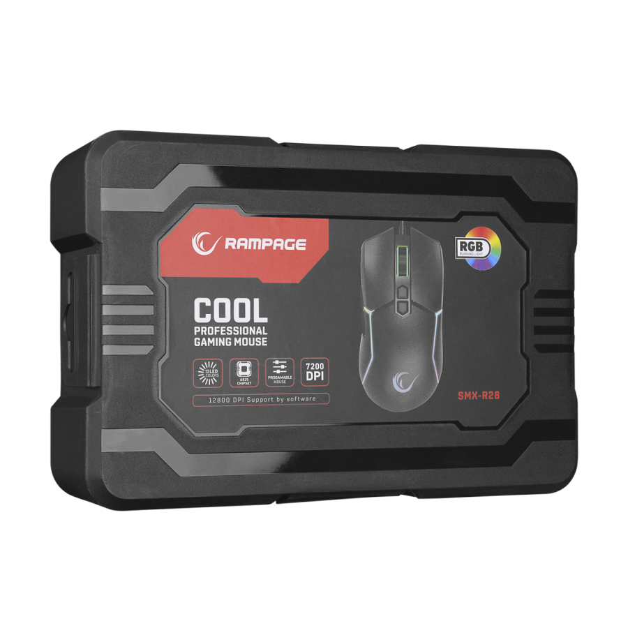 Miš gaming RAMPAGE SMX-R28 COOL black, USB, RGB, makro, 7200dpi/1000hz - Image 8