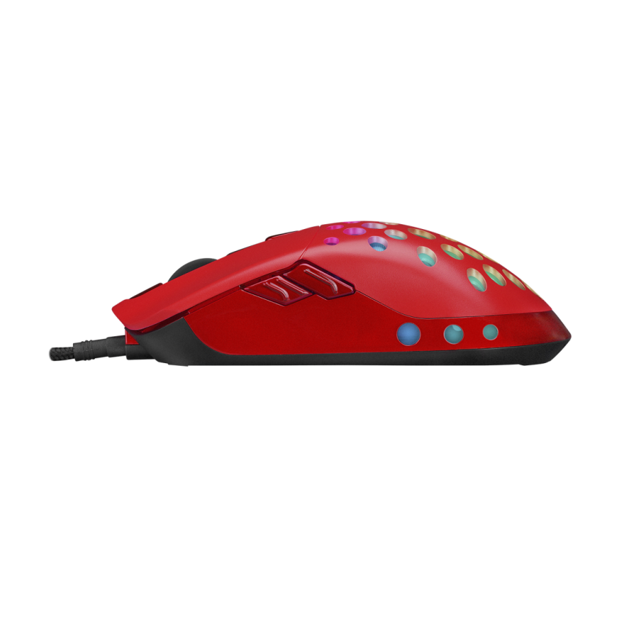 Miš gaming RAMPAGE SMX-R66 ROCKET Ultra Light Red RGB LED 12000dpi