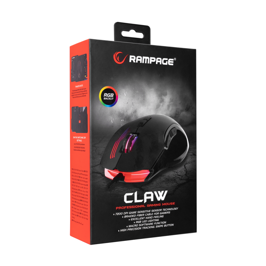 Miš gaming RAMPAGE SMX-G38 CLAW, USB, macro, 7200dpi, RGB LED - Image 9