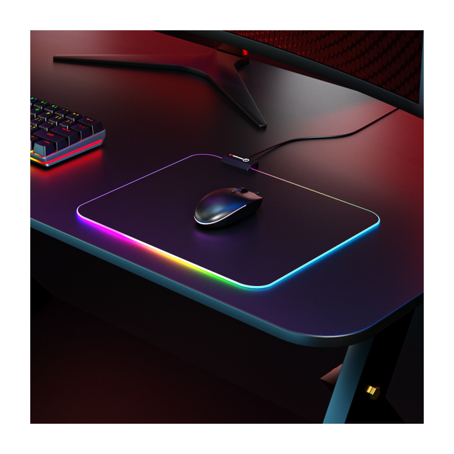 Podloga za miš za gaming RAMPAGE MP-21 crna 252*328*3mm RGB LED - Image 4