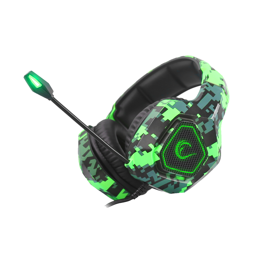 Slušalice sa mikrofonom gaming RAMPAGE RM-K8 CRAFTING camo, PC/PS4, USB, 7.1, Rainbow LED - Image 2
