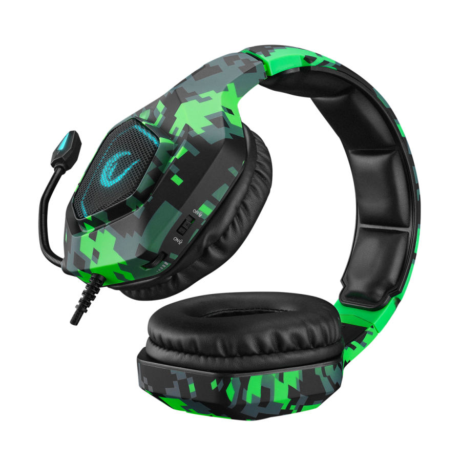 Slušalice sa mikrofonom gaming RAMPAGE RM-K8 CRAFTING camo, PC/PS4, USB, 7.1, Rainbow LED - Image 12
