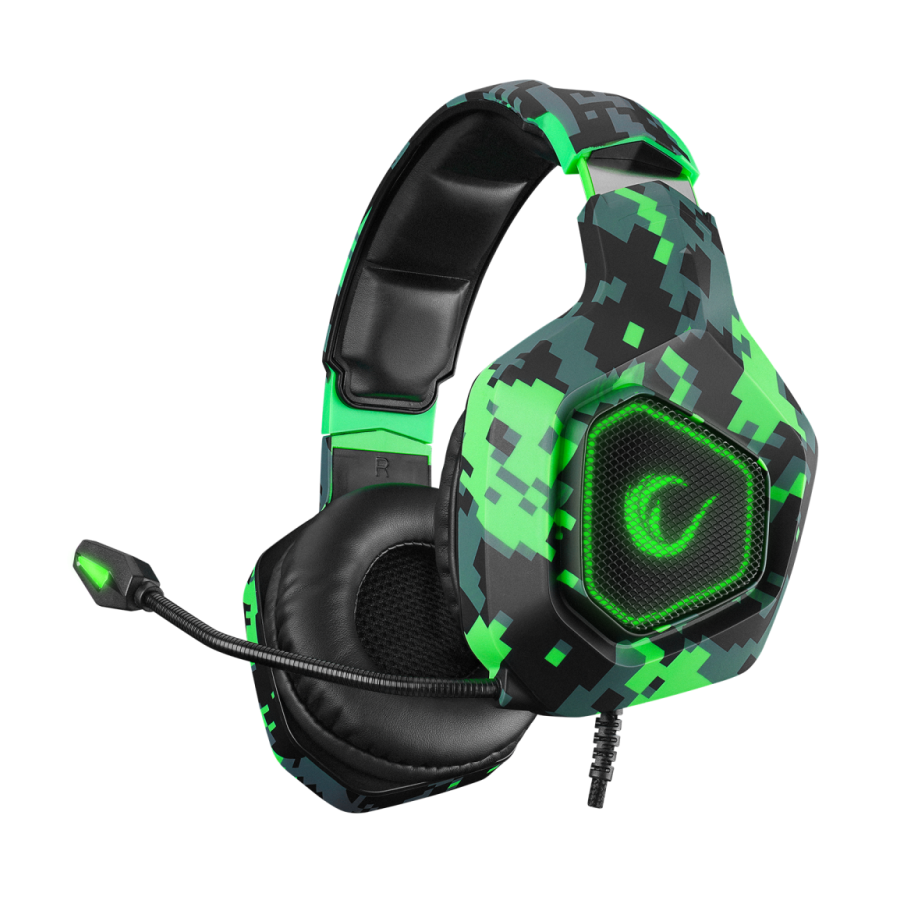 Slušalice sa mikrofonom gaming RAMPAGE RM-K8 CRAFTING camo, PC/PS4, USB, 7.1, Rainbow LED - Image 15