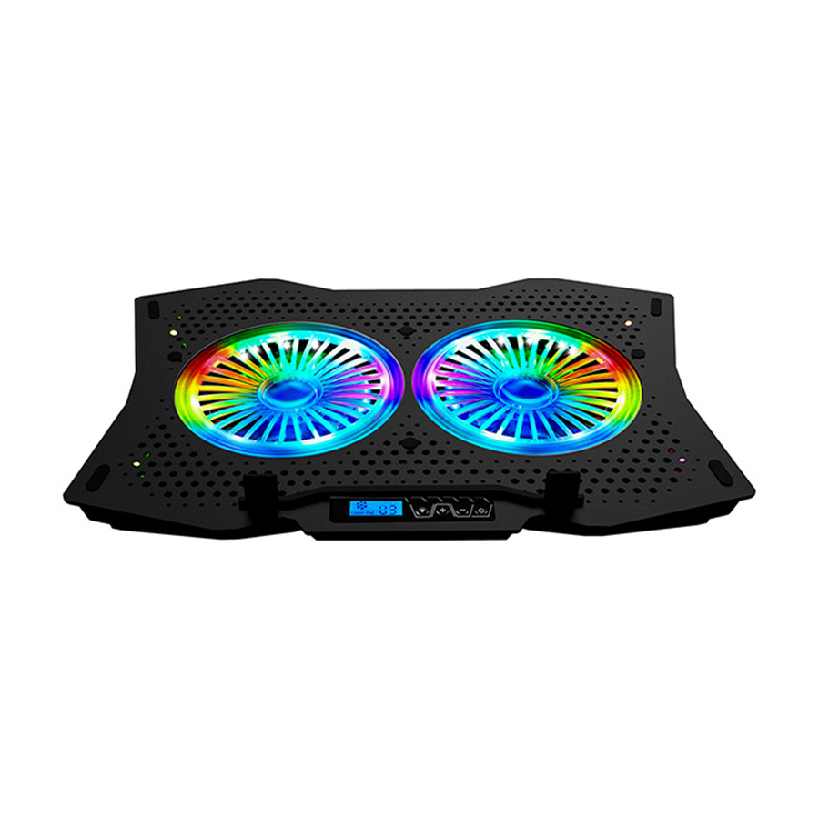 Postolje za notebook gaming RAMPAGE 10"-18" AD-RC9 TORNADO black, RGB, ventilator - Image 2