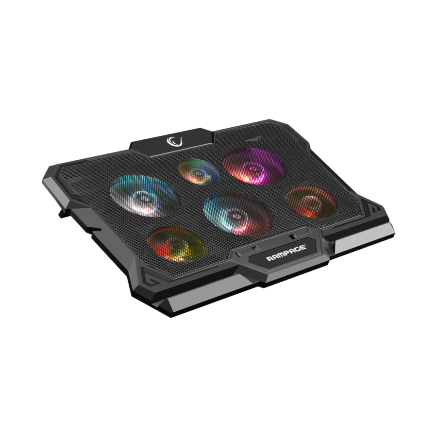 Postolje za notebook gaming RAMPAGE AD-RC10 X-GUST black,ventilator 6x, Rainbow - Image 2