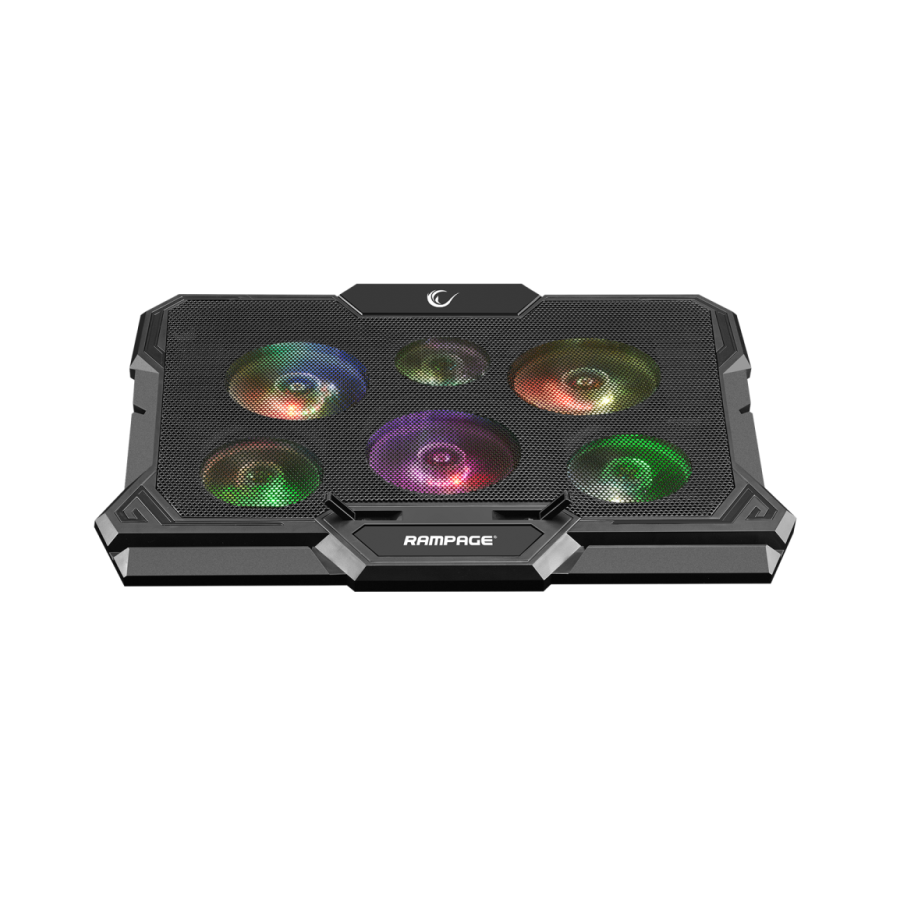 Postolje za notebook gaming RAMPAGE AD-RC10 X-GUST black,ventilator 6x, Rainbow - Image 3