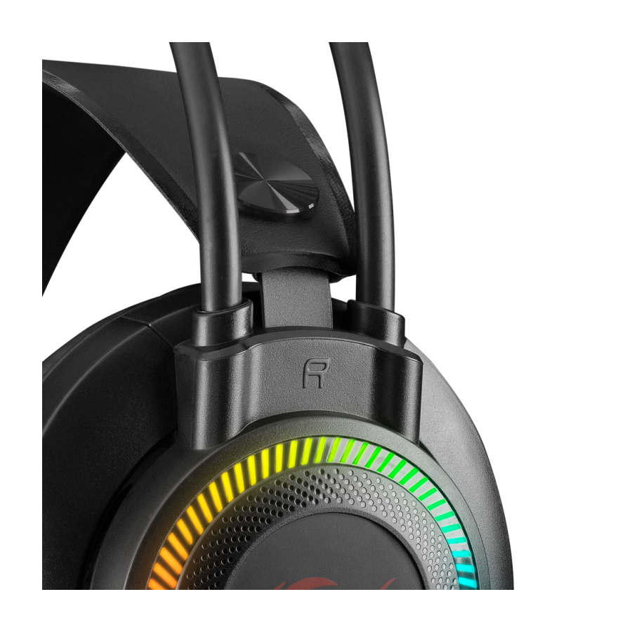 Slušalice sa mikrofonom gaming RAMPAGE RM-K27 X-JAMMER Rainbow RGB LED USB 3.5M PC - PS4-PS5-XBOX - Image 5