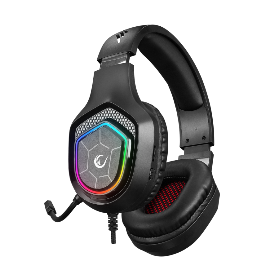 Slušalice sa mikrofonom gaming RAMPAGE RM-K90 VECTOR black, RGB LED, 3,5 mm - Image 2