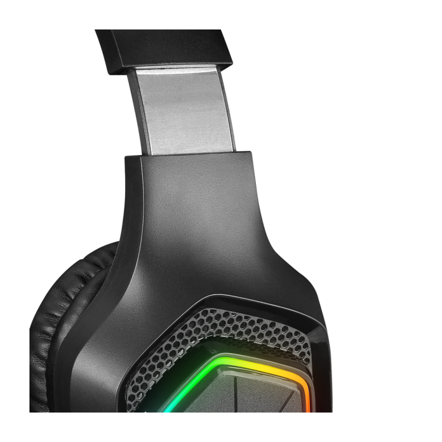 Slušalice sa mikrofonom gaming RAMPAGE RM-K90 VECTOR black, RGB LED, 3,5 mm - Image 5