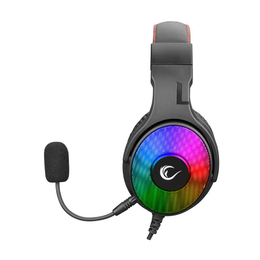 Slušalice sa mikrofonom gaming RAMPAGE R46 HOSTAGE black, odvojiv mikrofon, PS4/PC, USB, 7.1 surround, RGB LED - Image 3