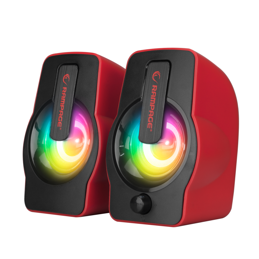 Zvučnici 2.0 gaming RAMPAGE RMS-G7 FALSETTO, 6W, RGB LED red, 3,5mm + USB napajanje - Image 3