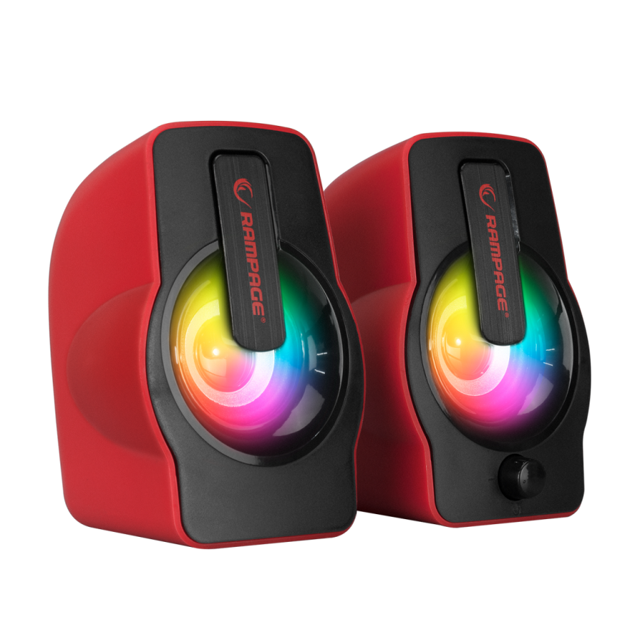 Zvučnici 2.0 gaming RAMPAGE RMS-G7 FALSETTO, 6W, RGB LED red, 3,5mm + USB napajanje - Image 4